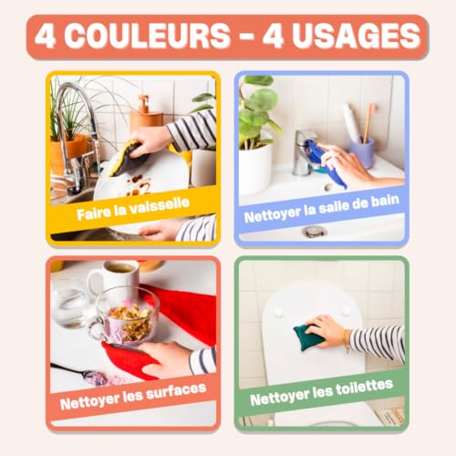 Thumbnail 3 de INGA Éponges Durables 4 Éponges - Réutilisables et Lavables, Sans Rayer