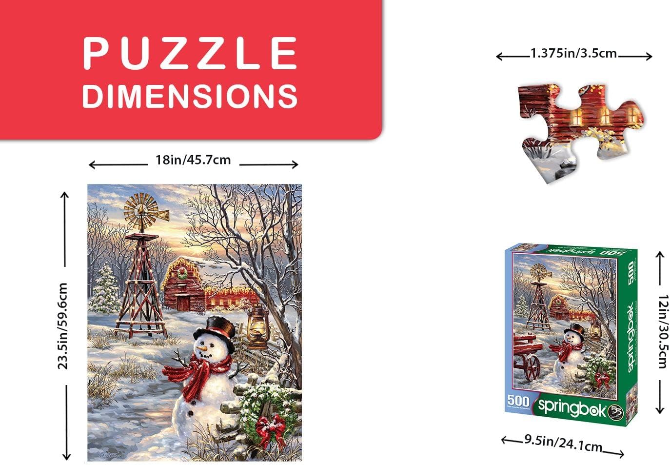 Detalle de Springbok Winter Windmill 500-Piece jigsaw puzzle 🧩