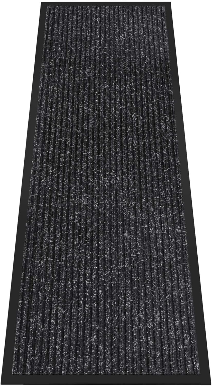 HOMEK Paillasson d’extérieur pour entrée 60 x 180 cm noir – grand tapis anti-boue et anti-humidité