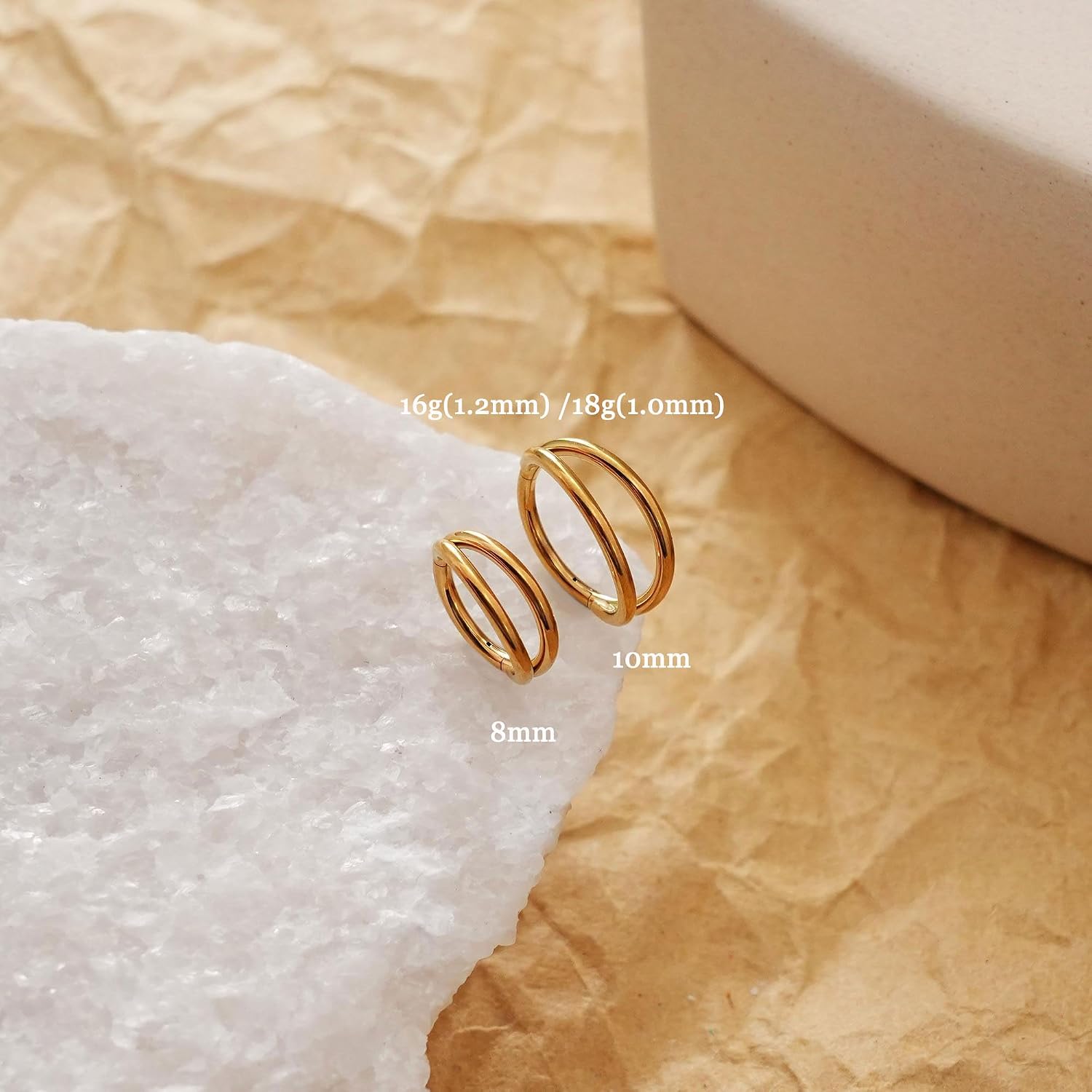 Thumbnail 6 de Qyalie cartilage hoop earrings, stainless steel