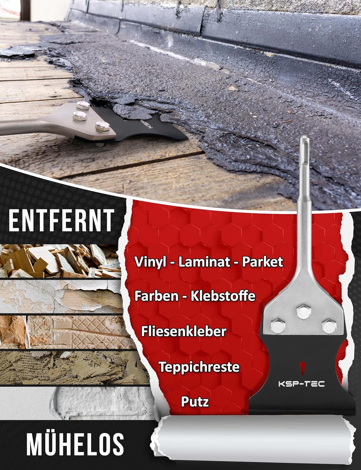 Thumbnail 3 de KSP-TEC SDS Plus Spachtelmeißel mit Ersatzklinge