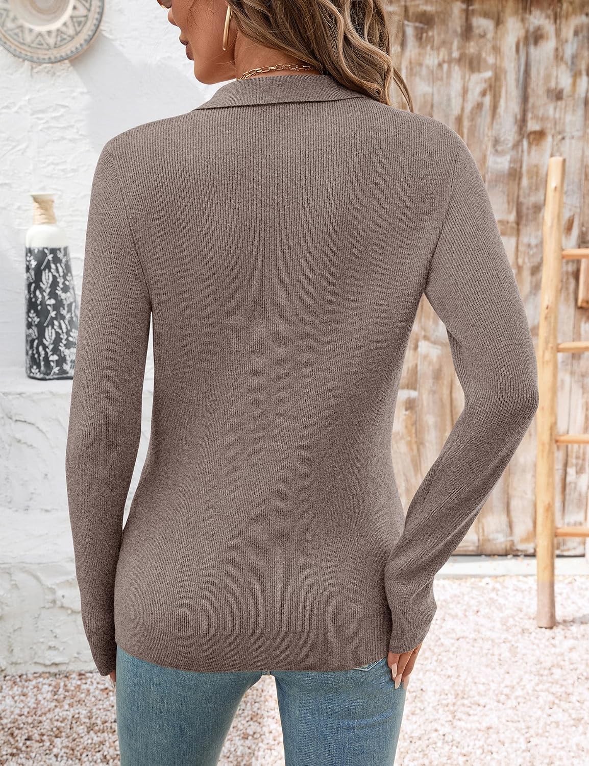Thumbnail 2 de Romanstii Women's Knitted Collared Sweater, Viscose Blend