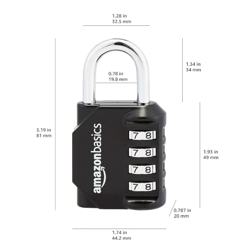 Detalle de Amazon Basics 2 unità Lucchetto a Combinazione AB-PL111, nero