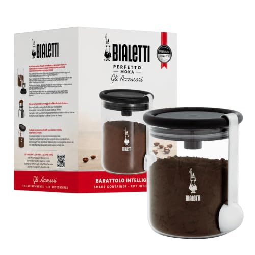 Detalle de Bialetti Barattolo Moka in Vetro con Tappo Ermetico e Cucchiaio Dosacaffè – 250 g