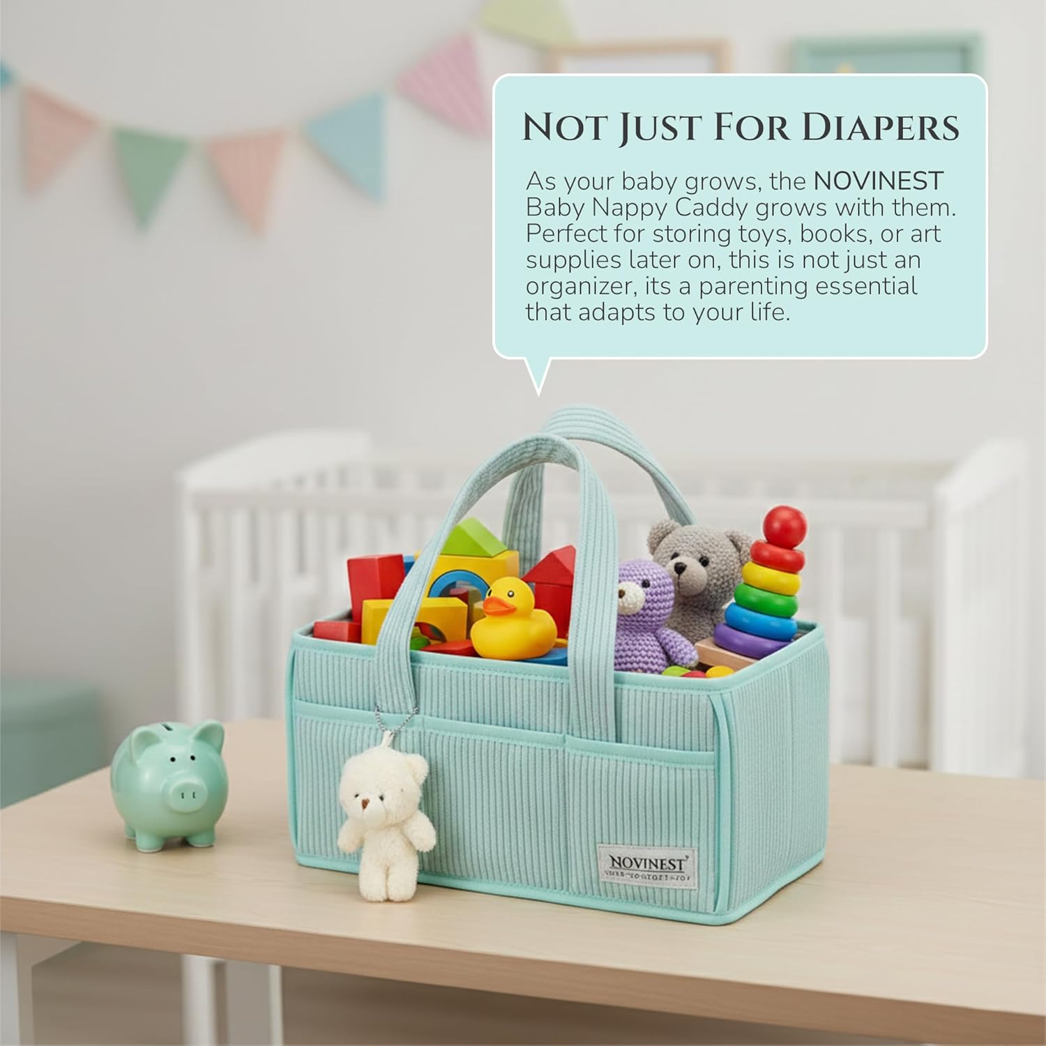 Thumbnail 6 de UPGRADED PREMIUM NOVINEST Nappy Caddy Organizer: All-in-One Nursery Storage for Home or On-the-Go