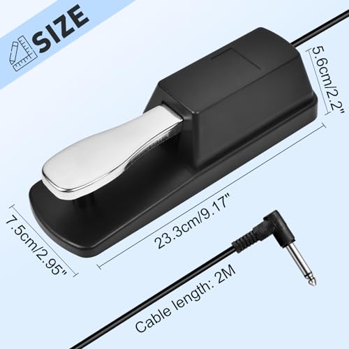 Detalle 2 de Pédale de Sustain Universelle QUOTRE pour Clavier de Piano – avec câble 1,5 m et inverseur de polarité