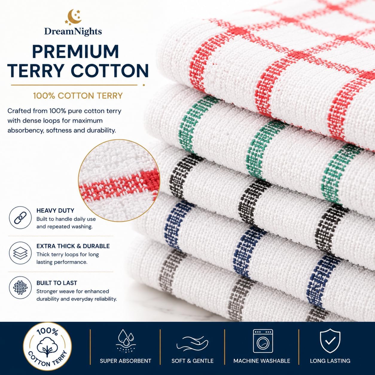 Detalle 2 de DreamNights Tea Towels 70 x 40 cm pack of 6
