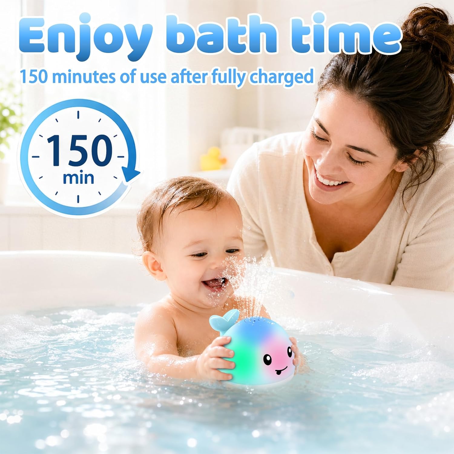Thumbnail 5 de ANGGIKO Baby Bath Toys Light Up Whale 🐳