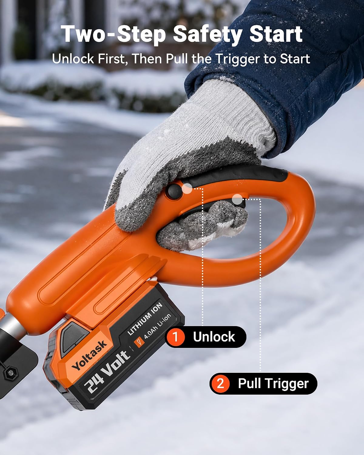 Thumbnail 6 de VOLTASK CSS001-130OR 24V Cordless Snow Shovel, 13.2-Inch, 23-Foot Throw