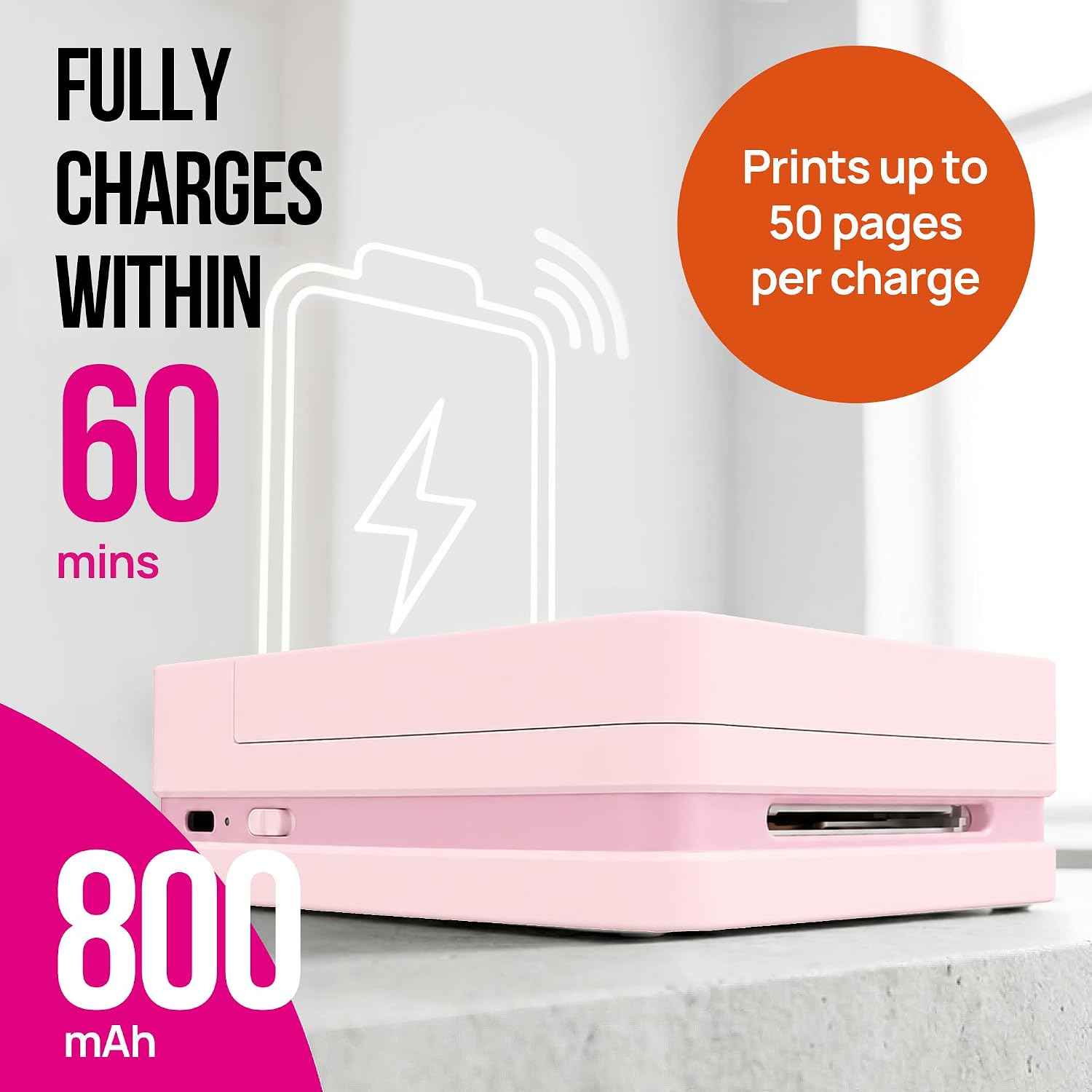 Thumbnail 6 de Nelko PP01 Photo Printer, 2x3 Bluetooth Sticker Printer, Pink