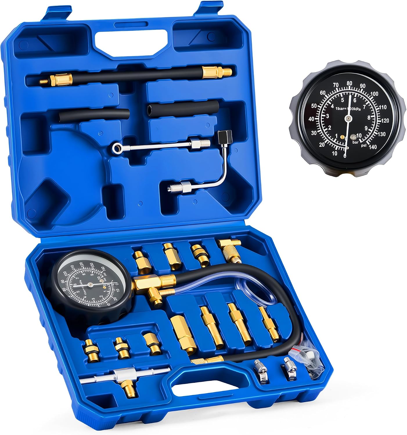 Detalle de Orion Motor Tech FBA-MFK2022FS Fuel Injection Pressure Tester, 140 PSI