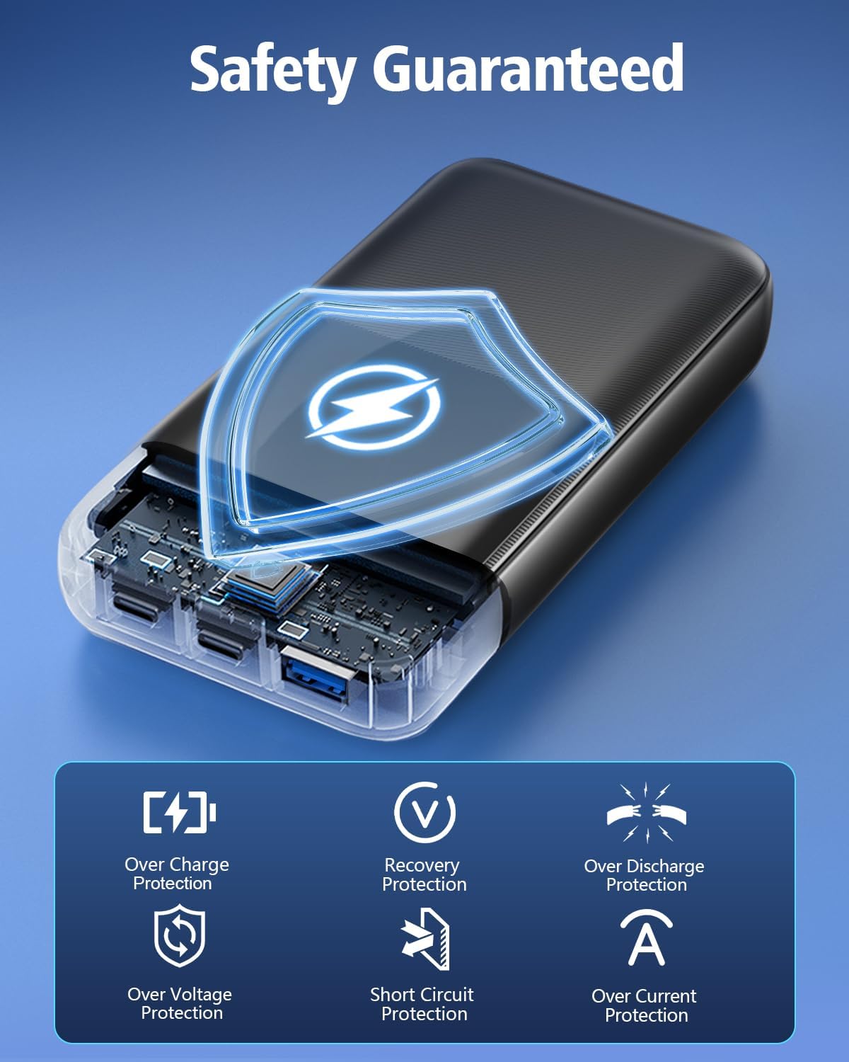 Thumbnail 5 de 15000mAh Portable Power Bank with Built‑in Cables