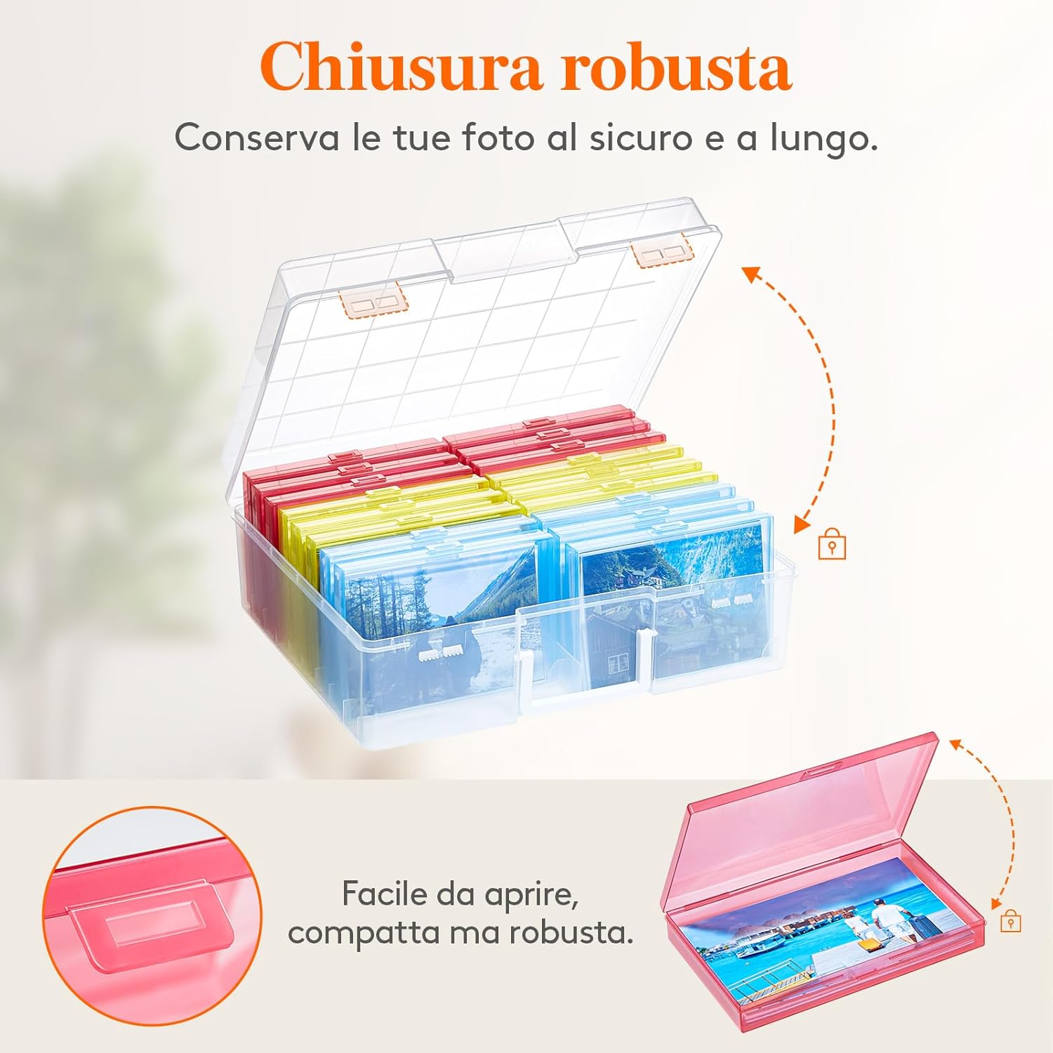 Thumbnail 3 de Lifewit Scatola portafoto 10 x 15 cm con organizer interno a scomparti (18 comparti)