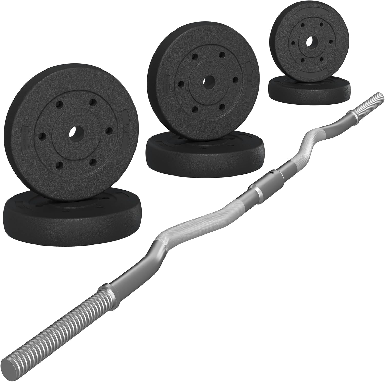 Detalle 2 de Yaheetech YT-00148731 EZ Curl Barbell Weight Set with Detachable Plates