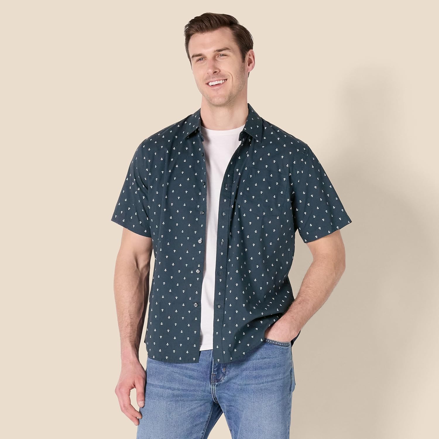 Thumbnail 4 de Amazon Essentials men’s slim-fit short-sleeved printed button-down shirt