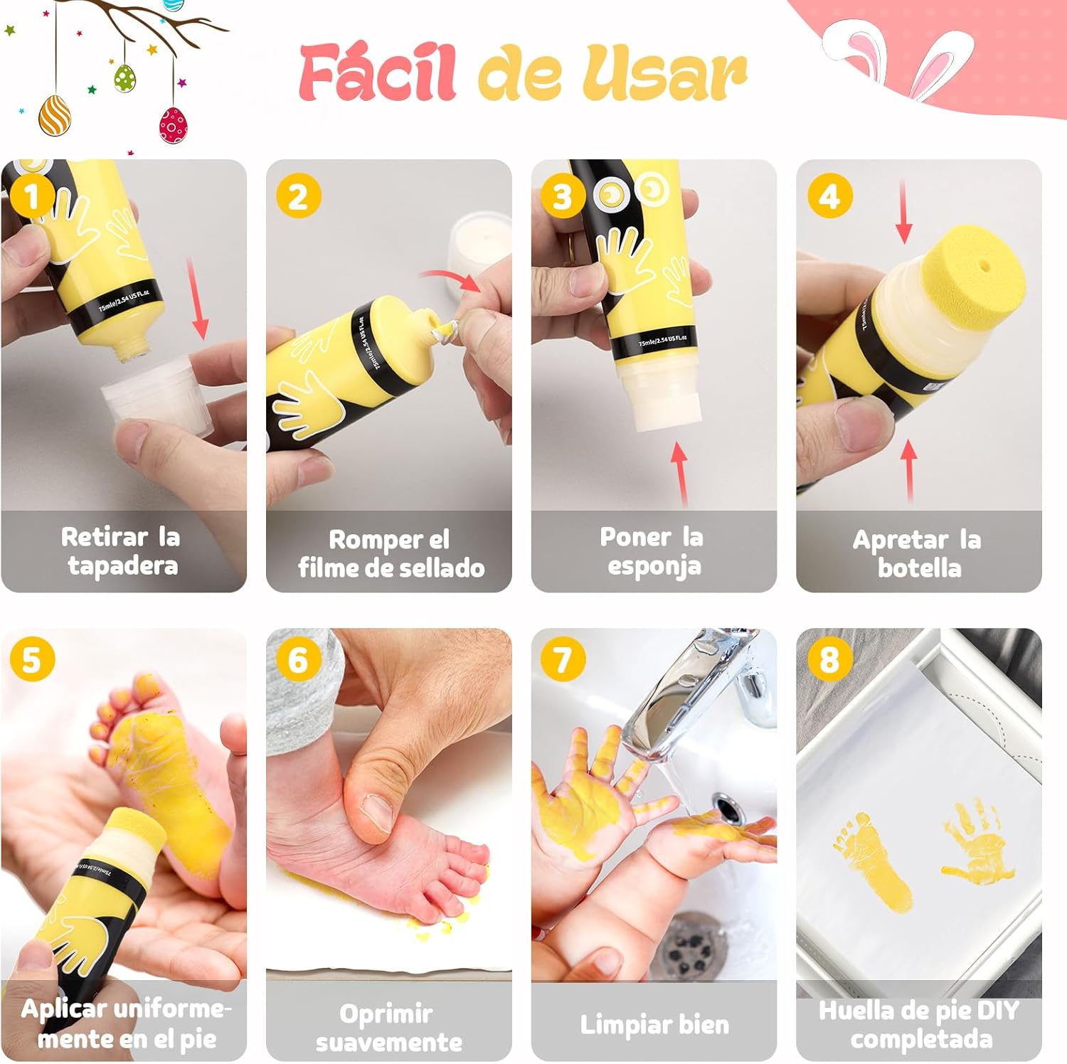 Detalle 2 de Taricor 75ml Pintura huellas bebé no tóxica