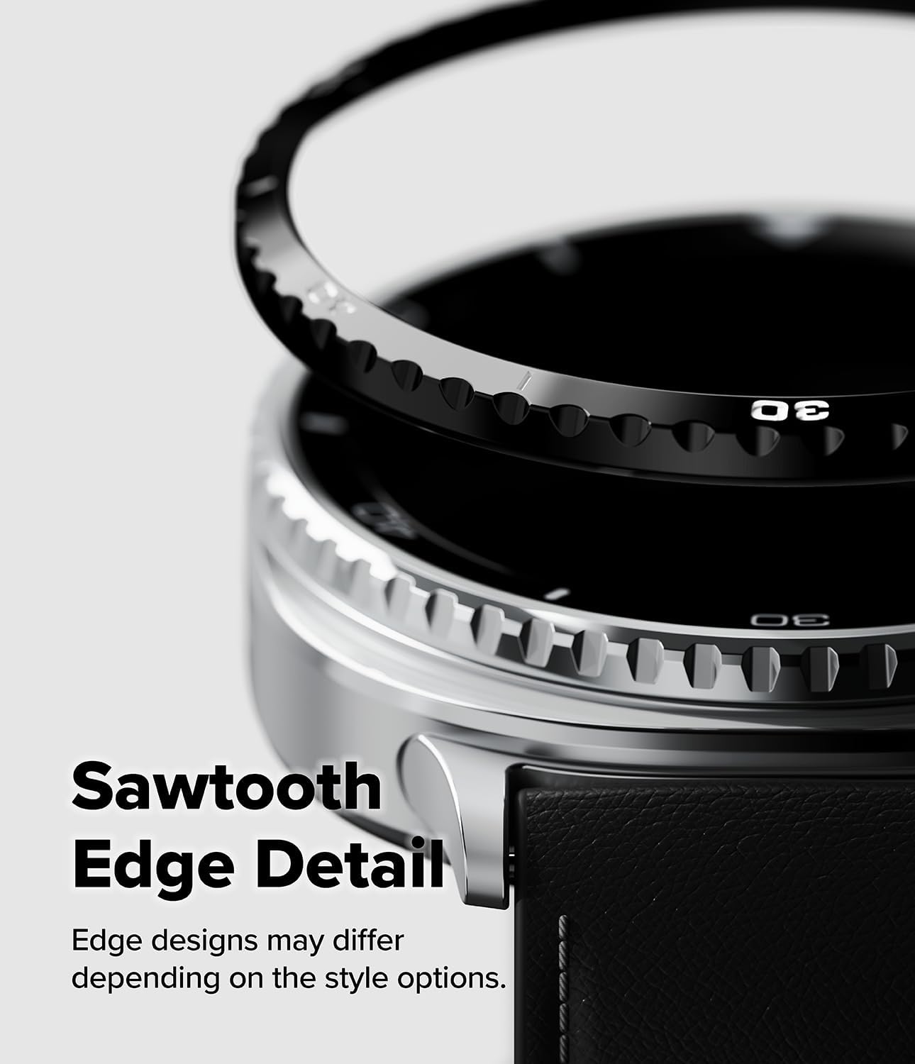 Detalle de Ringke Bezel Styling for Samsung Galaxy Watch 8 Classic 46mm – Black Stainless Steel Bezel Cover (46-02 (ST))
