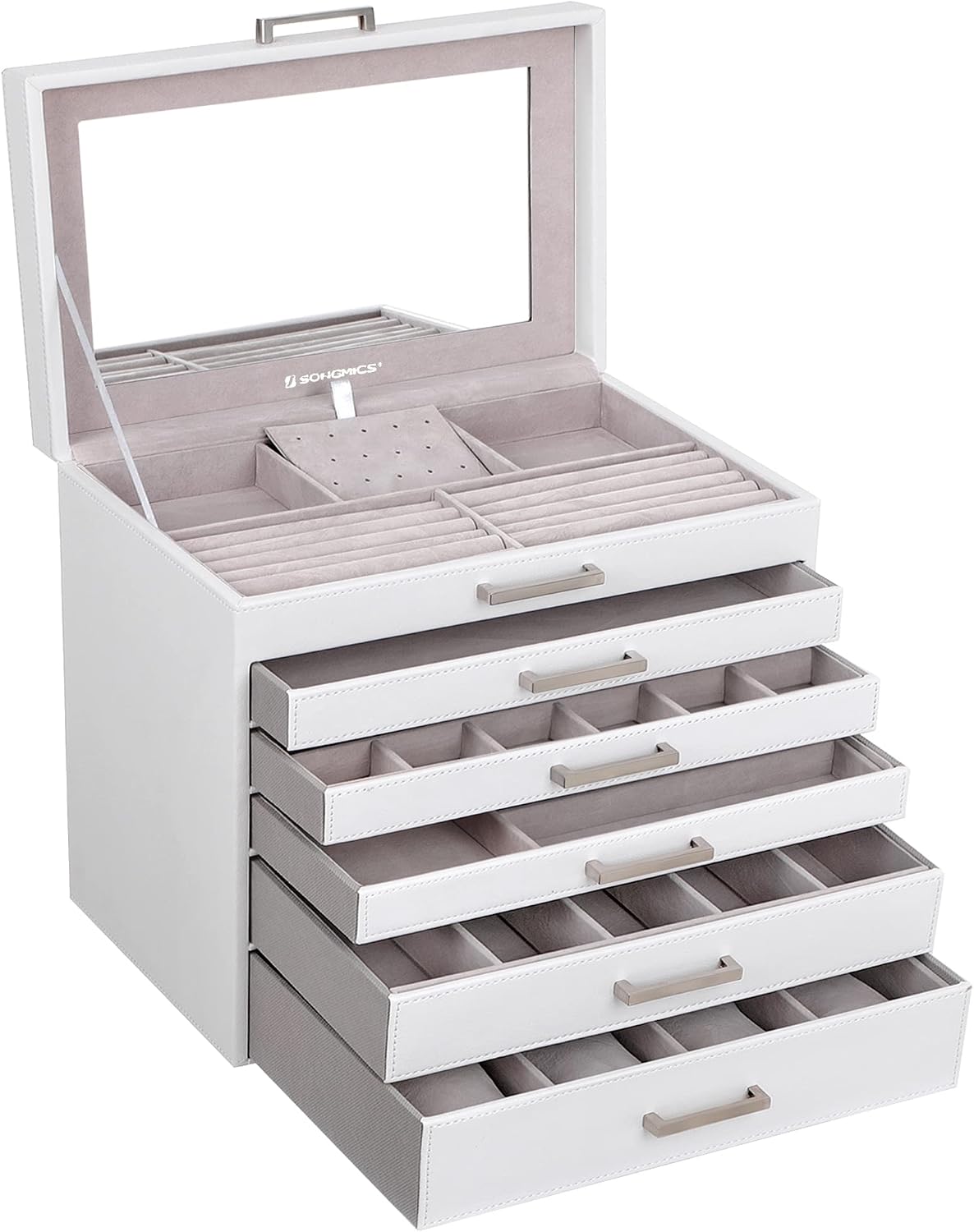 SONGMICS Scatola Portagioie Grande JBC138 Bianco