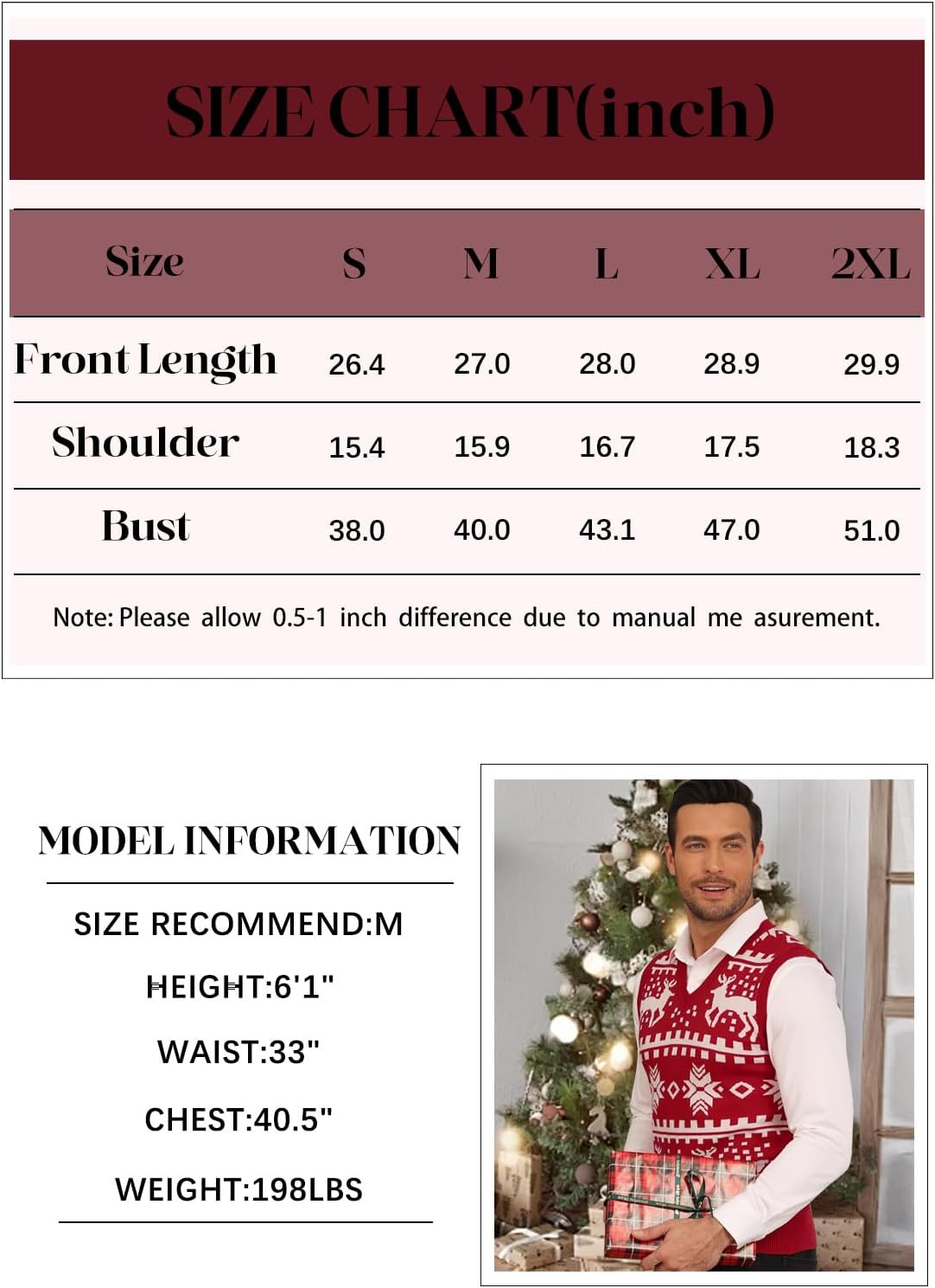 Thumbnail 6 de KUYIGO men’s sleeveless V-neck knitted waistcoat sweater vest (classic business style)