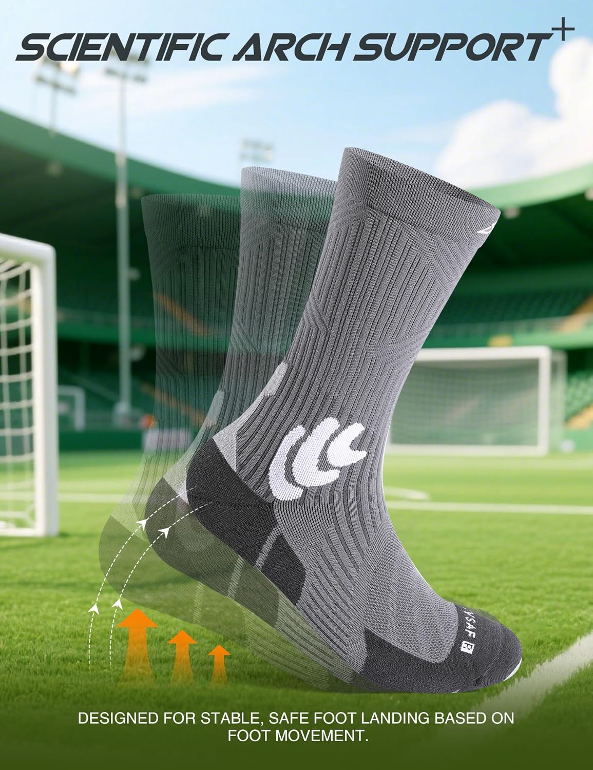 Detalle de Lounwee Compression Running Socks for Men (Coolmax crew) with anti-blister cushioning
