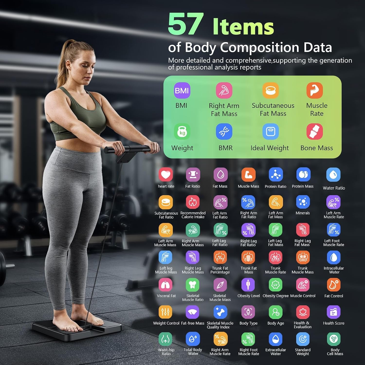 Detalle de Digital Bathroom Smart Scale with 8-Electrode BIA