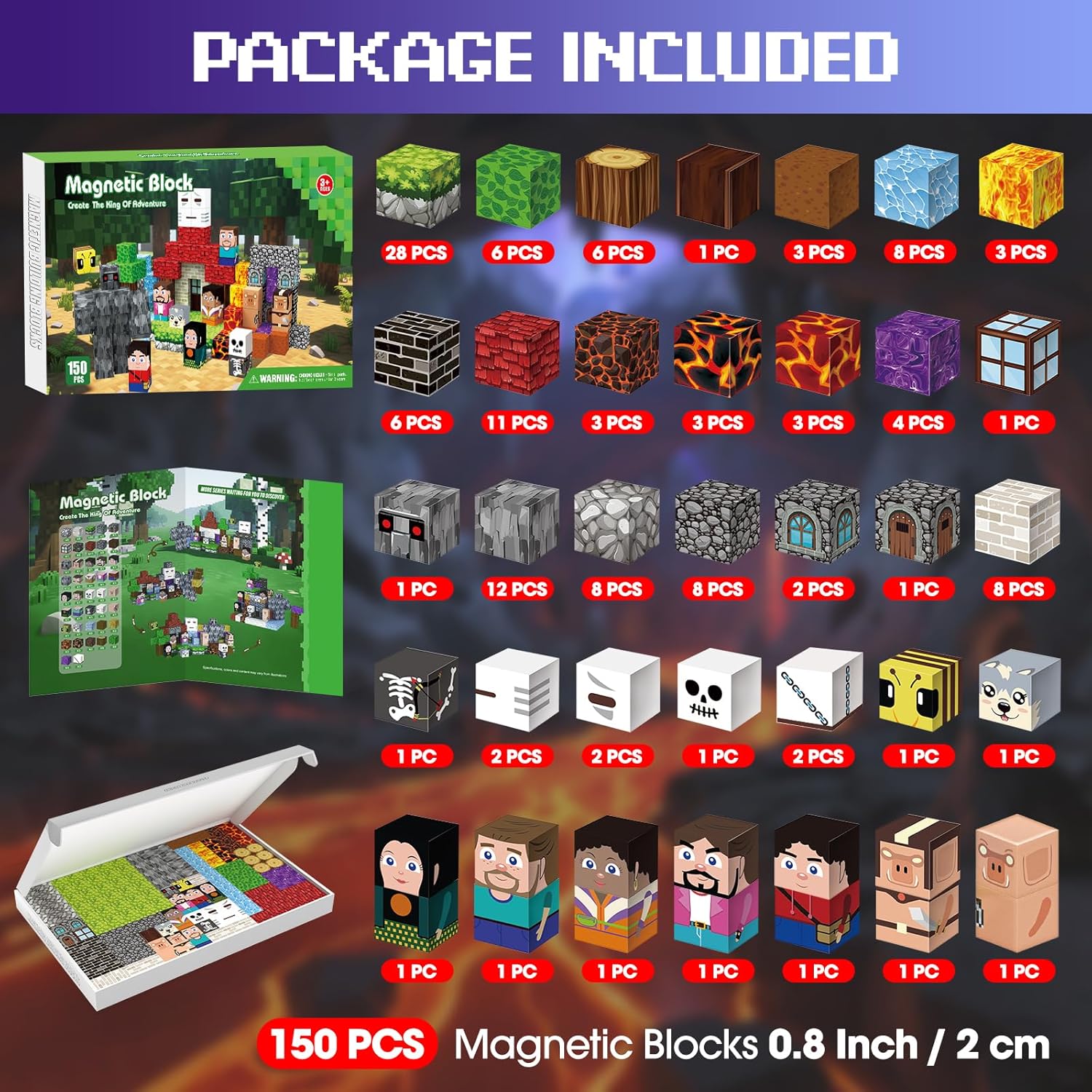 Thumbnail 1 de Kryzomat Bloc Construction Magnetique 150 PCS – cubes magnétiques pour enfants dès 3 ans