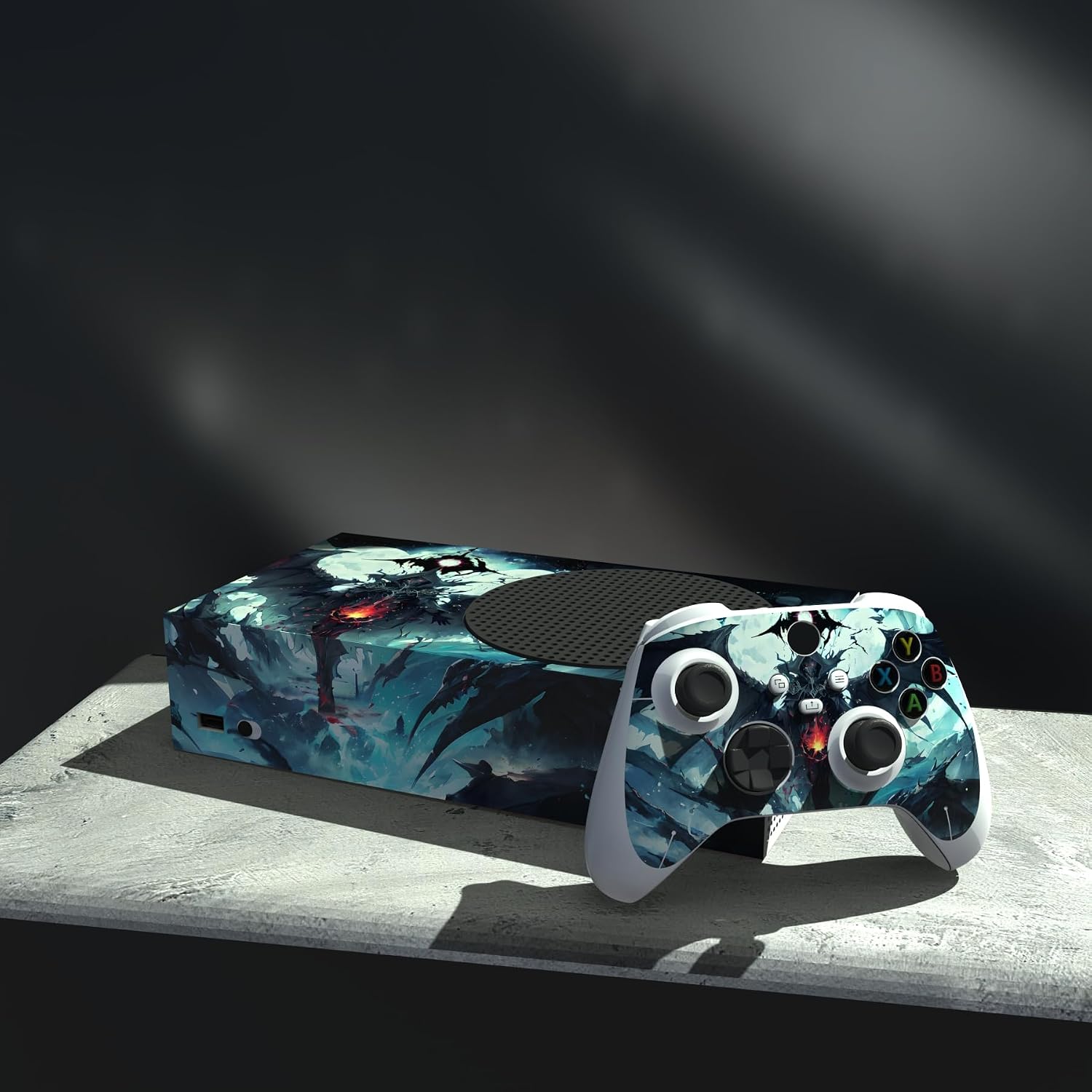Detalle de playvital Custom Vinyl Skins for Xbox Series S (Field of Devil) – console skin & controller decal set