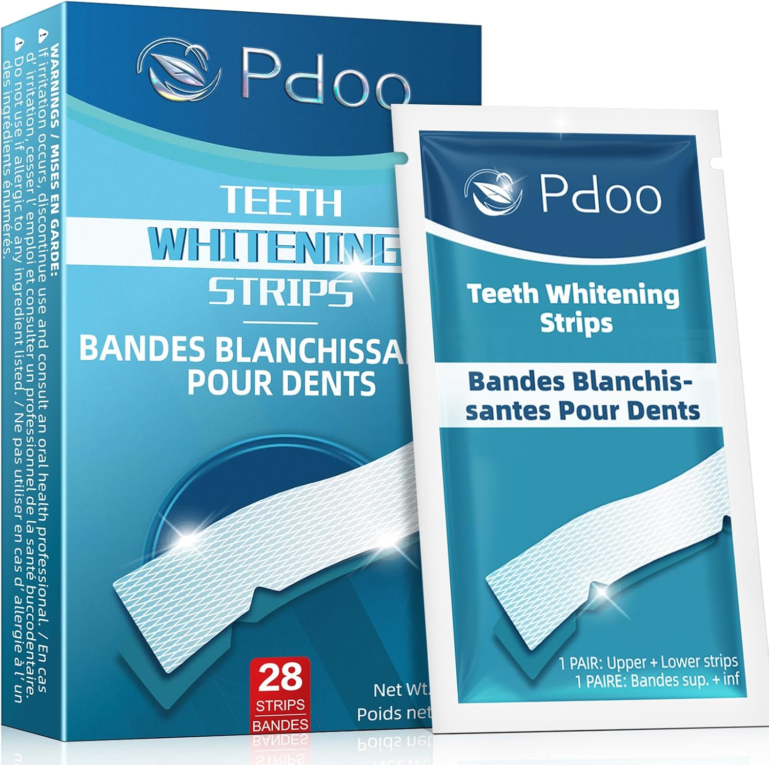Detalle de Pdoo Teeth Whitening Strips, 28 Non-Slip Mint-Flavoured Strips