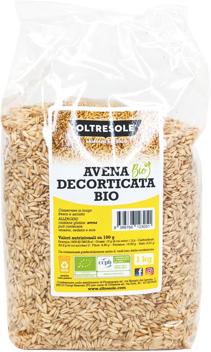 Oltresole Avena Italiana Ecológica 1kg 🌾 Cereal Saludable