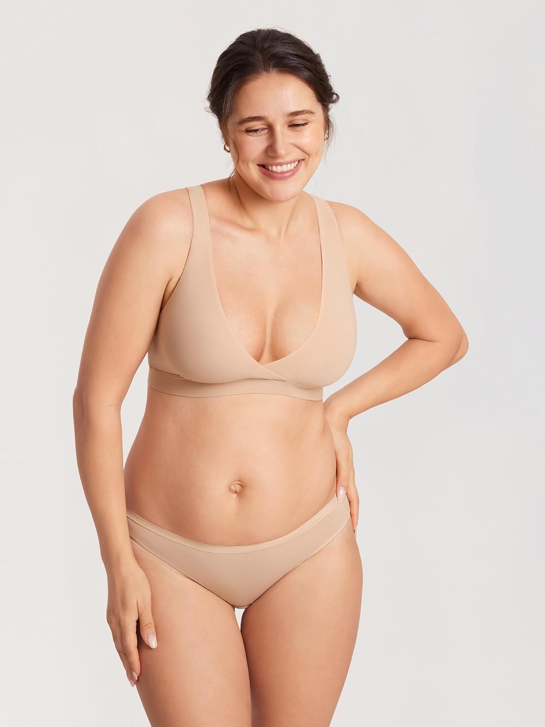 Detalle de MOMANDA Still-BH ohne Bügel Soft Racerback (Seamless Bralette) für Schwangerschaft & Stillzeit