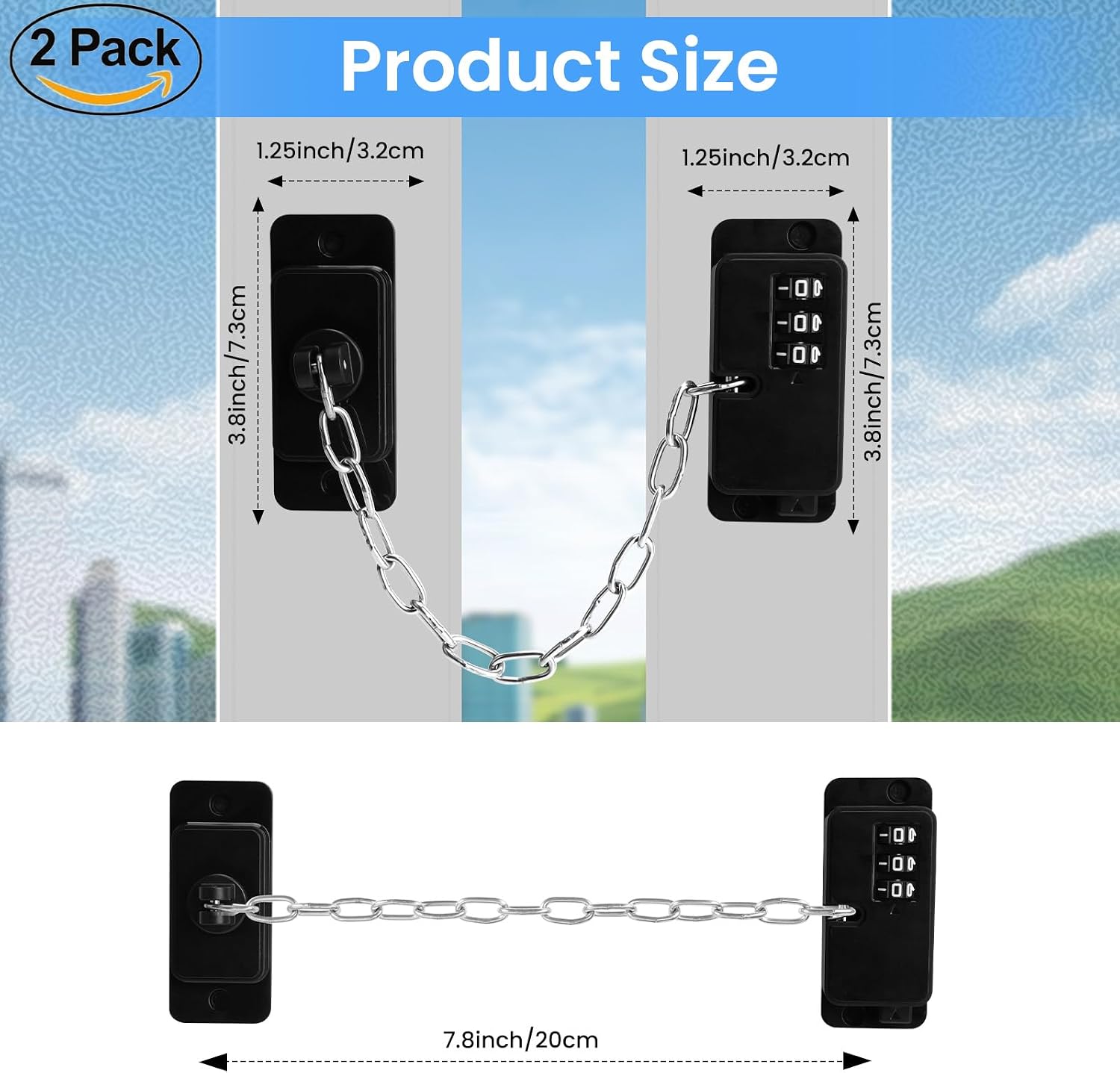 Detalle 2 de NewBinn 2 Pack Adjustable Password Fridge Locks