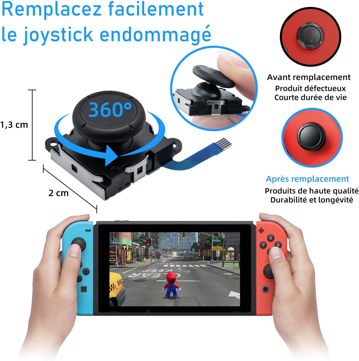 Detalle 2 de Mcbazel Joystick analogique 3D pour Switch