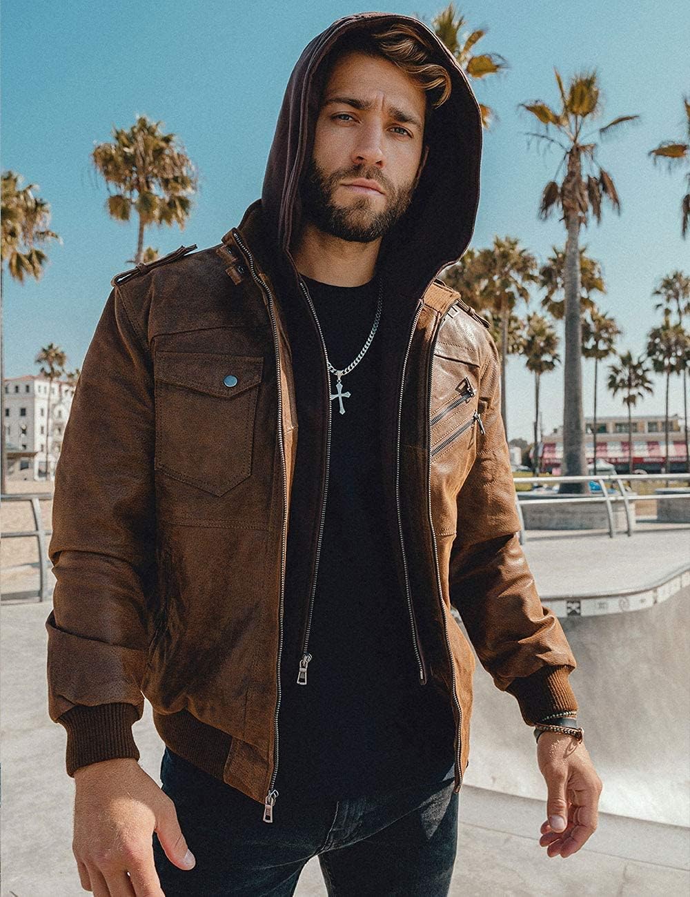 Detalle de FLAVOR Lederjacke Herren mit 2