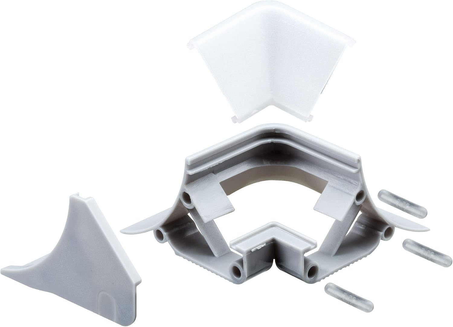 Detalle de Paulmann 70441 Outside Edge hörnprofil i grå plast, 2-pack