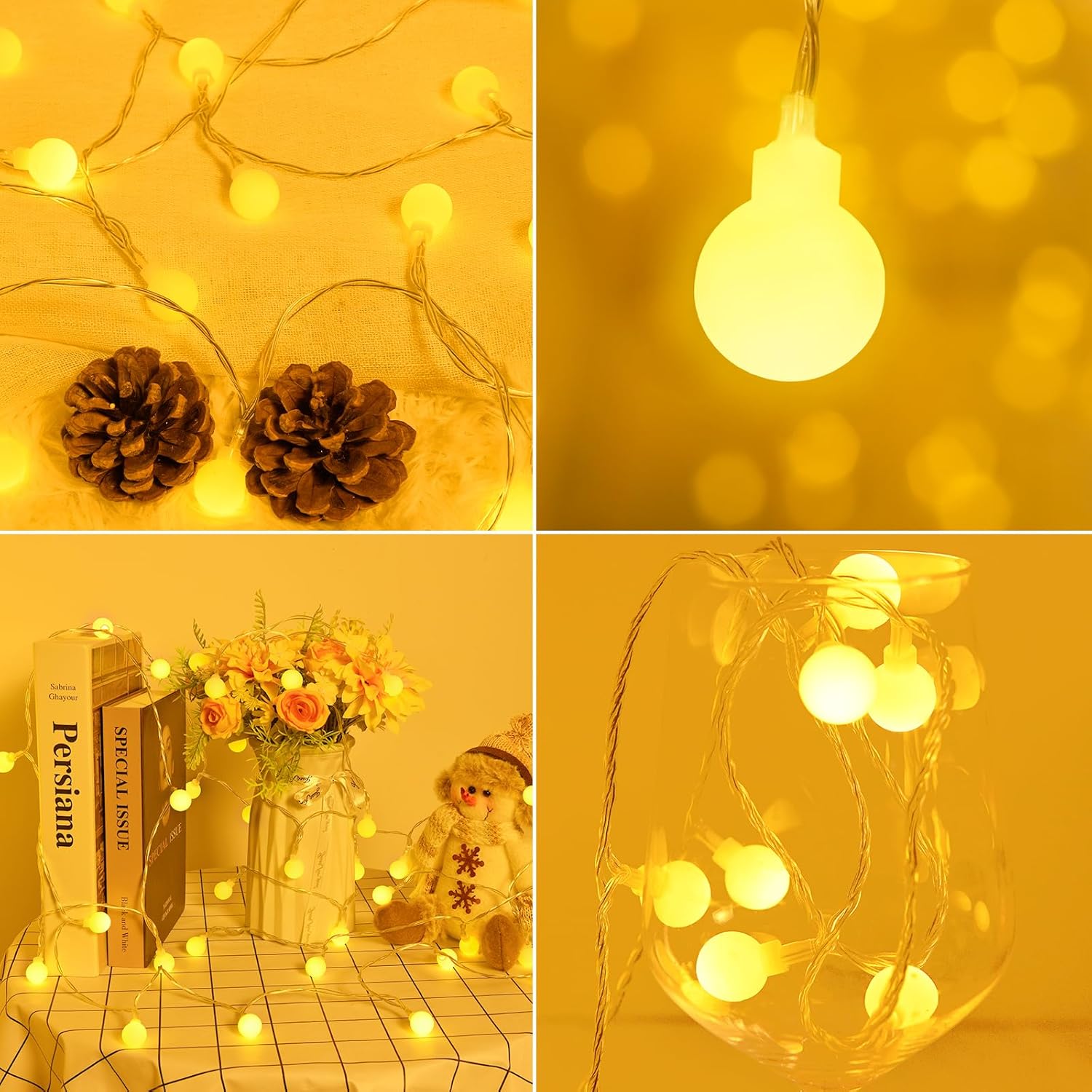 Thumbnail 6 de FFZZKJ Lichterkette Batterie Außen/Innen 6 m, 40 LEDs, Timer, IP65 – Warmweiß