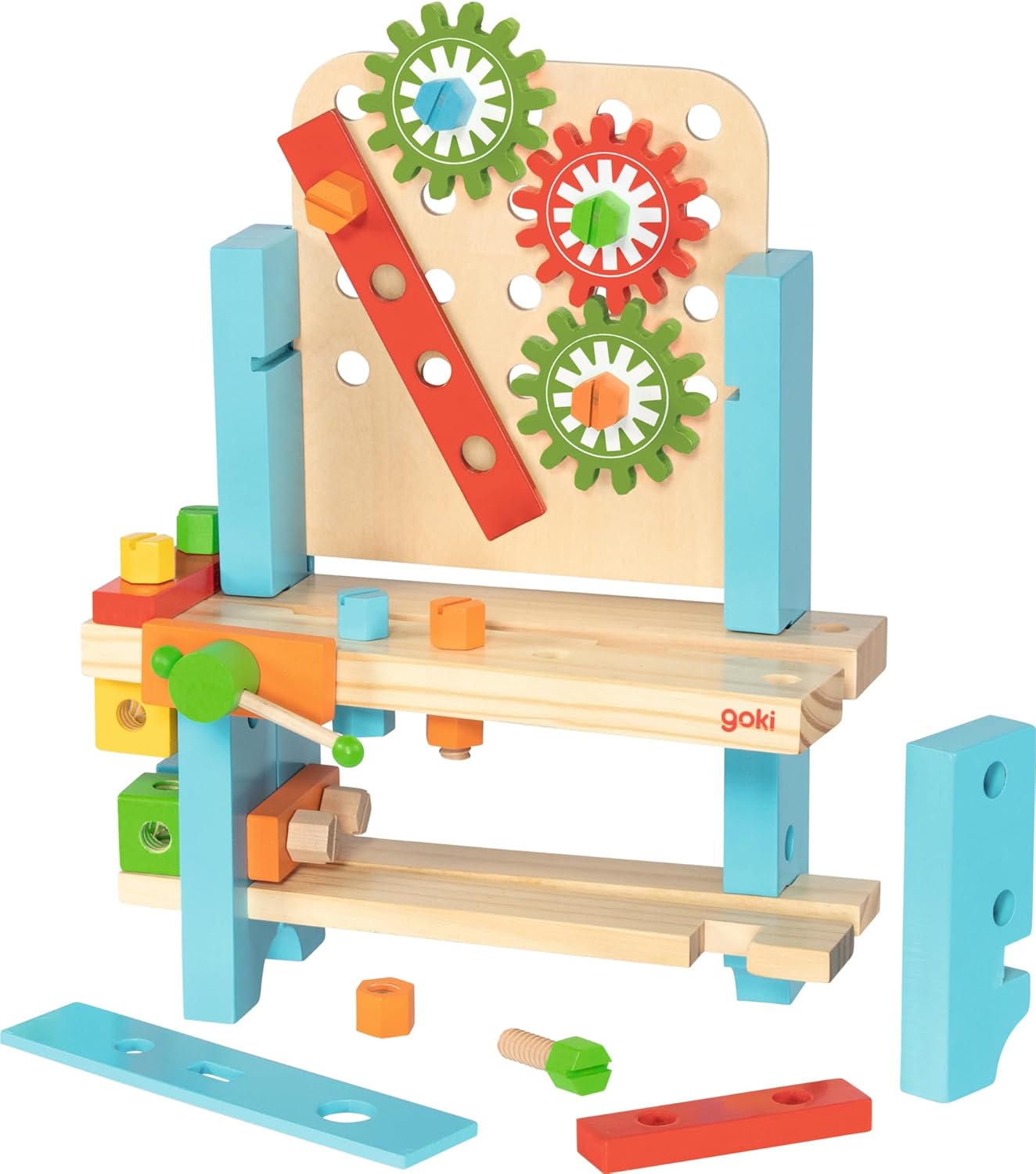 Thumbnail 2 de goki 58386 Meine erste Werkbank aus Holz – 57-teiliges Holzspielset ab 3 Jahren