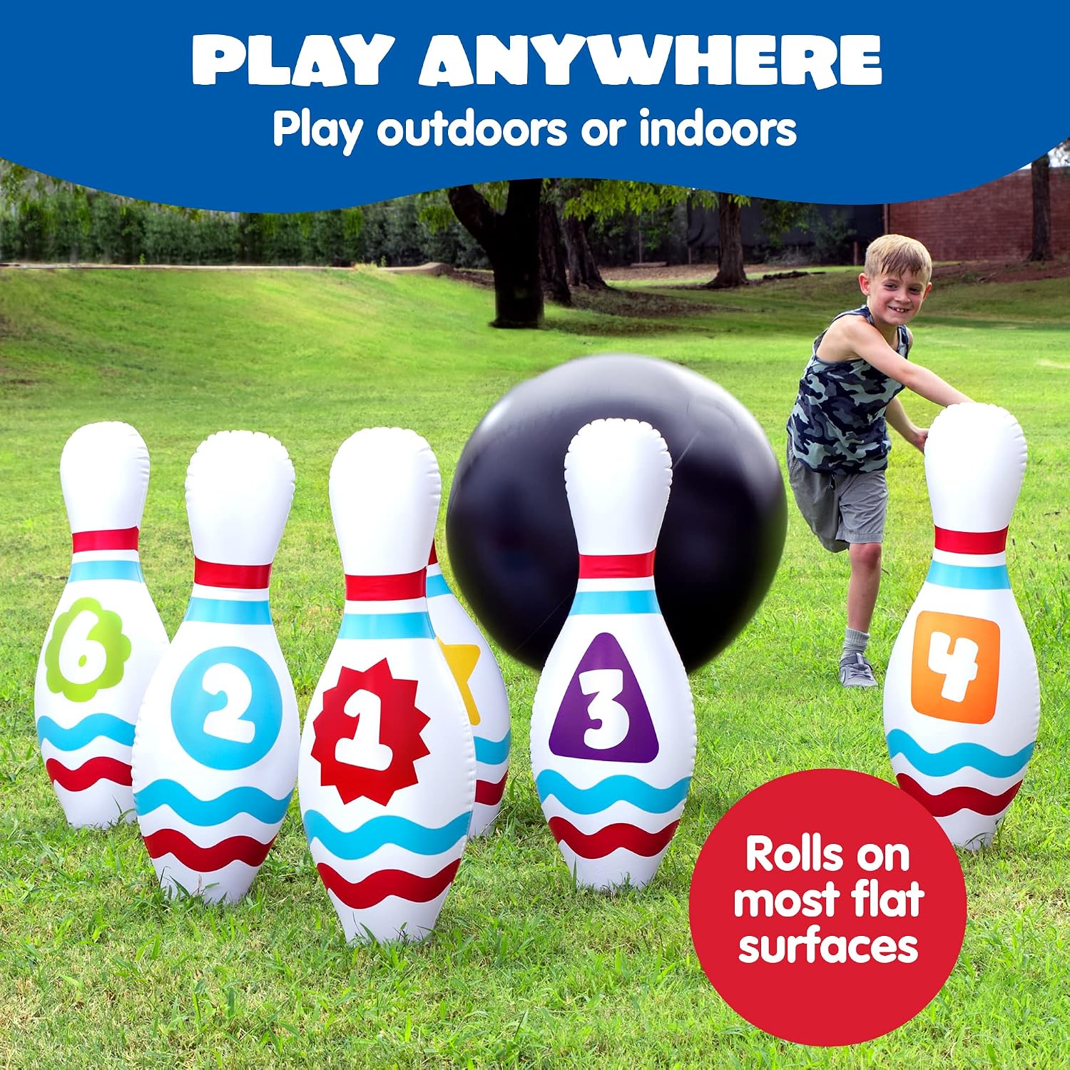 Thumbnail 1 de JOYIN Juego de Bolos Inflable Gigante 🎳 para Niños y Adultos