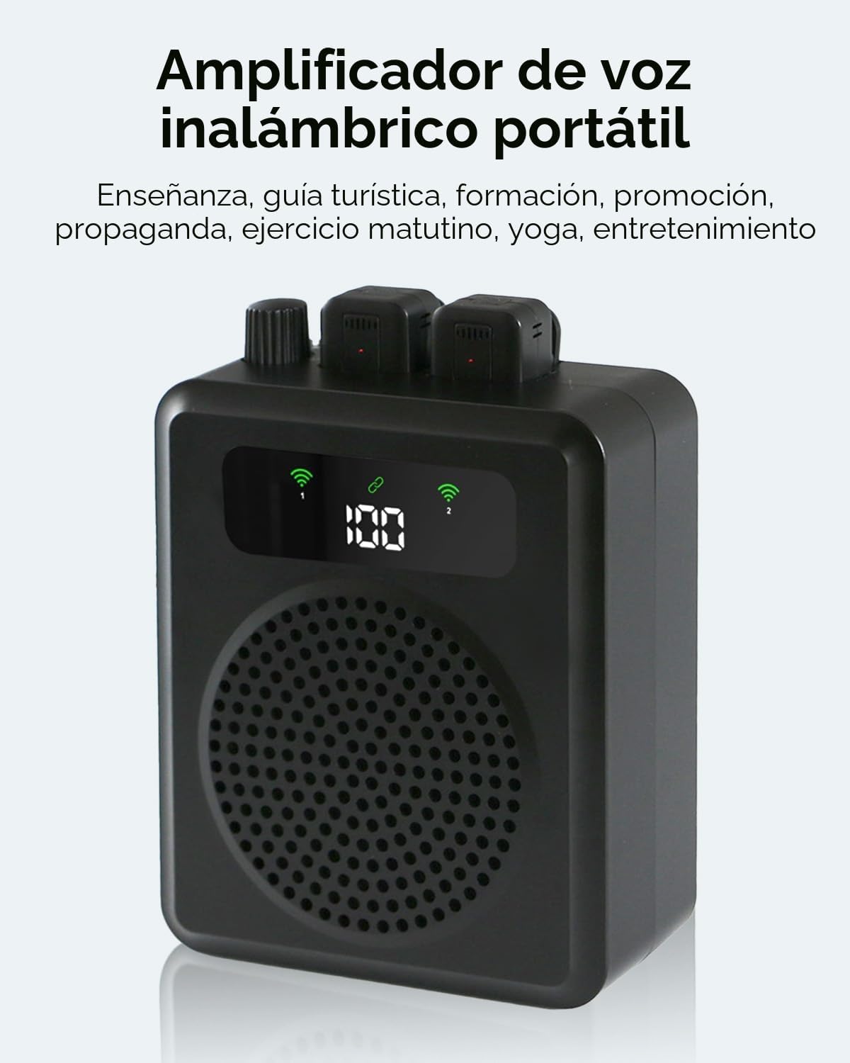 Thumbnail 6 de QEEKADA Amplificador de Voz inalámbrico para Profesores: sistema portátil con 2 micrófonos lavalier