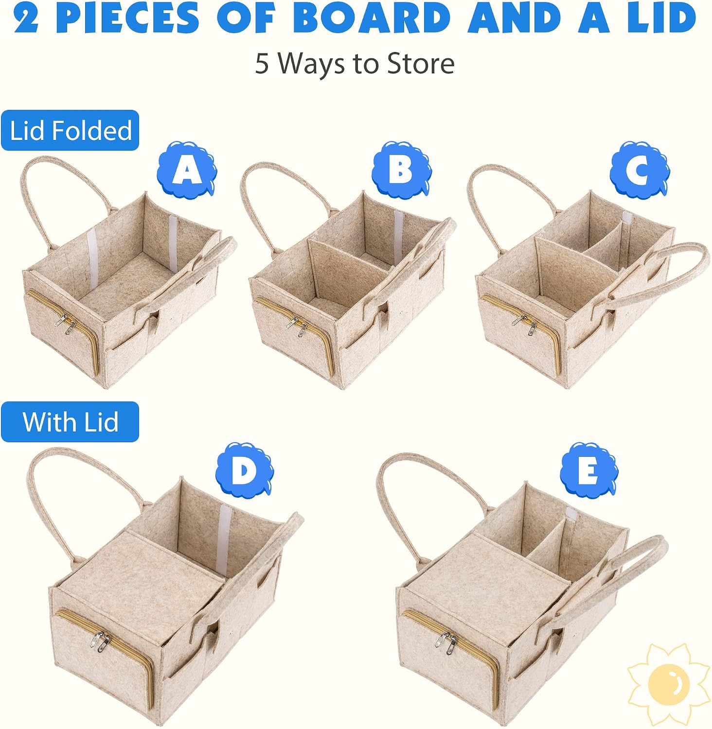 Thumbnail 2 de Maliton Nappy Caddy: Sturdy, Portable Newborn Diaper Organizer