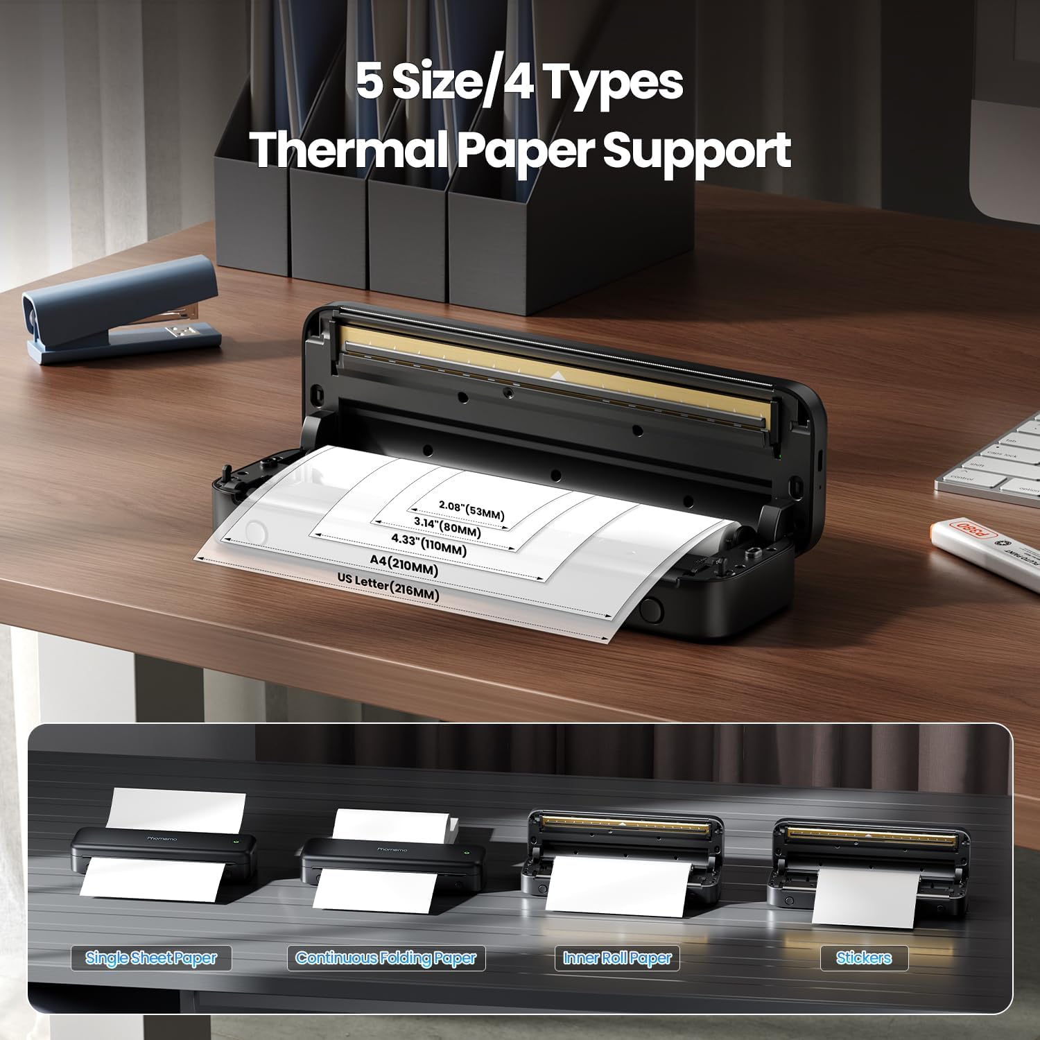 Detalle 1 de Phomemo M834 Portable Printer 300dpi