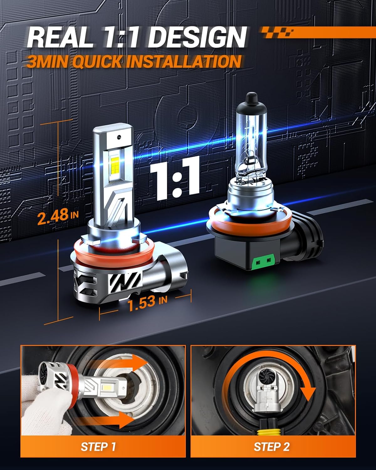 Thumbnail 4 de SEALIGHT 9005 H11 LED Bulbs Combo (Canbus Ready) 6500K 4-Pack