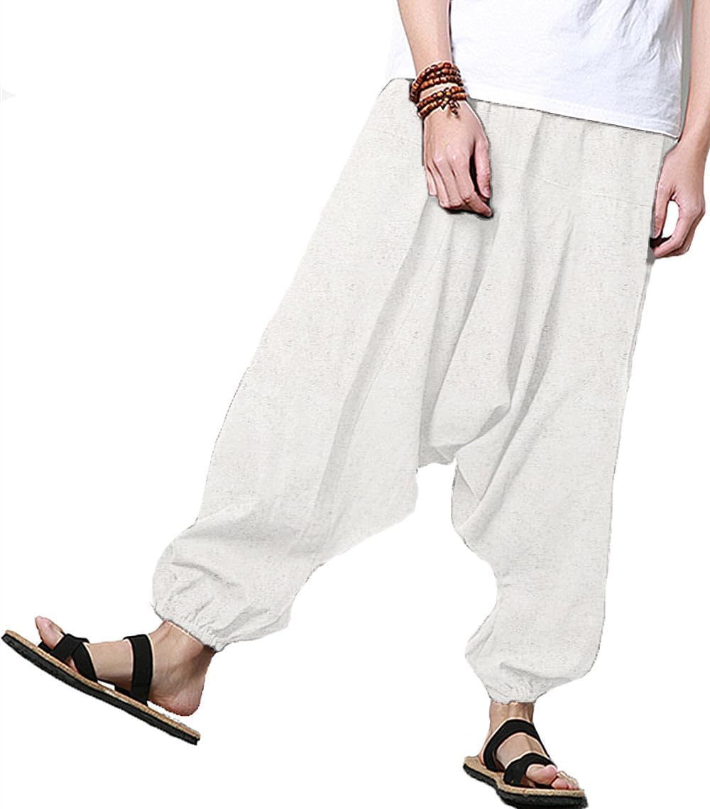 Thumbnail 2 de perdontoo Mens Casual Harem Pants Fancy Print Wide Leg Baggy Trousers