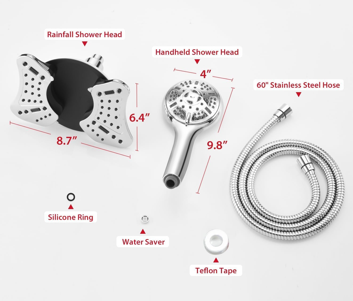 Detalle de GRICH dual shower head, chrome