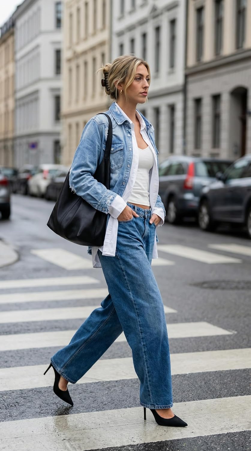 Thumbnail 2 de Dokotoo Women's Oversized Denim Jacket: Distressed, Casual, and Timeless
