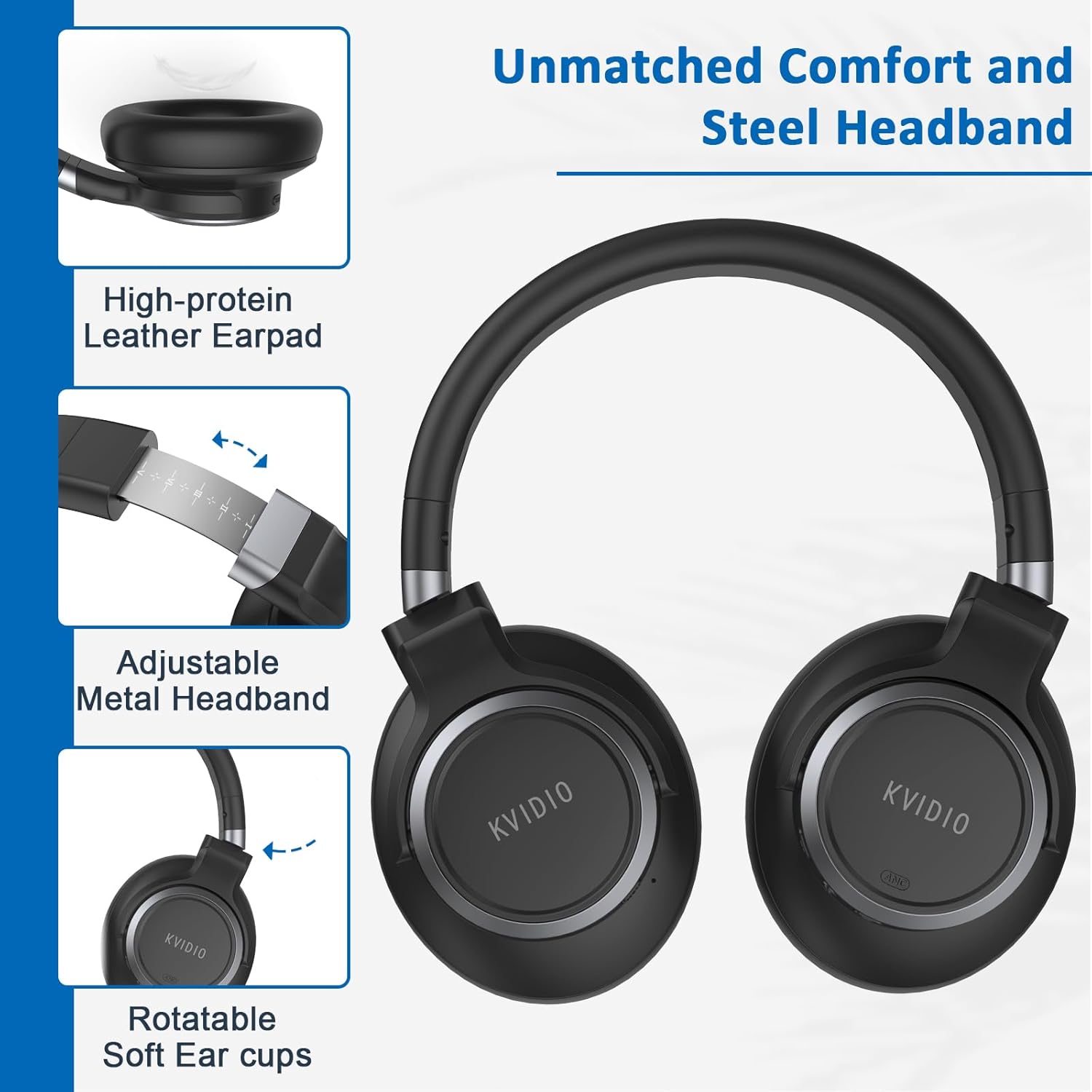 Thumbnail 5 de KVIDIO Active Noise Cancelling Headphones 70h