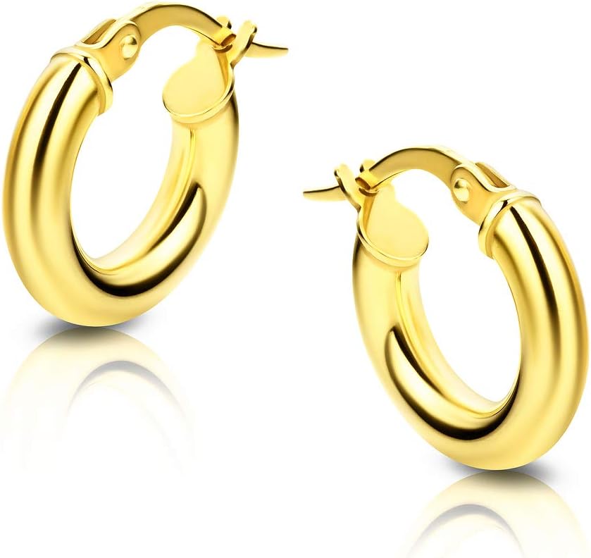 Detalle de Orovi Boucles d’oreilles créoles en or jaune 375 (9 carats) – 0,95 g – pour femme