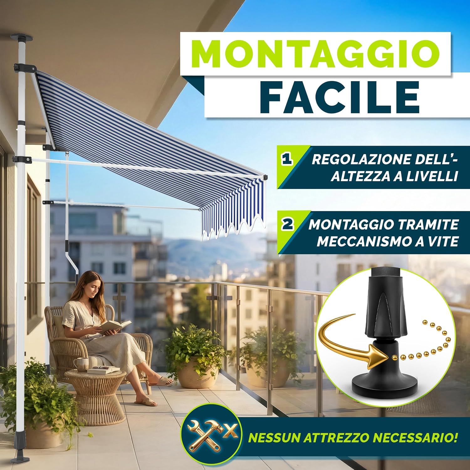 Detalle de Tillvex Tenda da Sole a Bracci 150cm