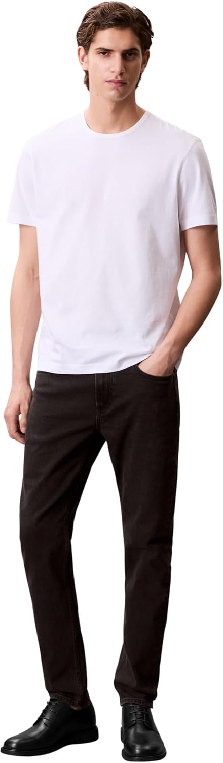 Detalle 1 de Calvin Klein Men’s Black Oil Slick Slim Tapered Fit Jeans