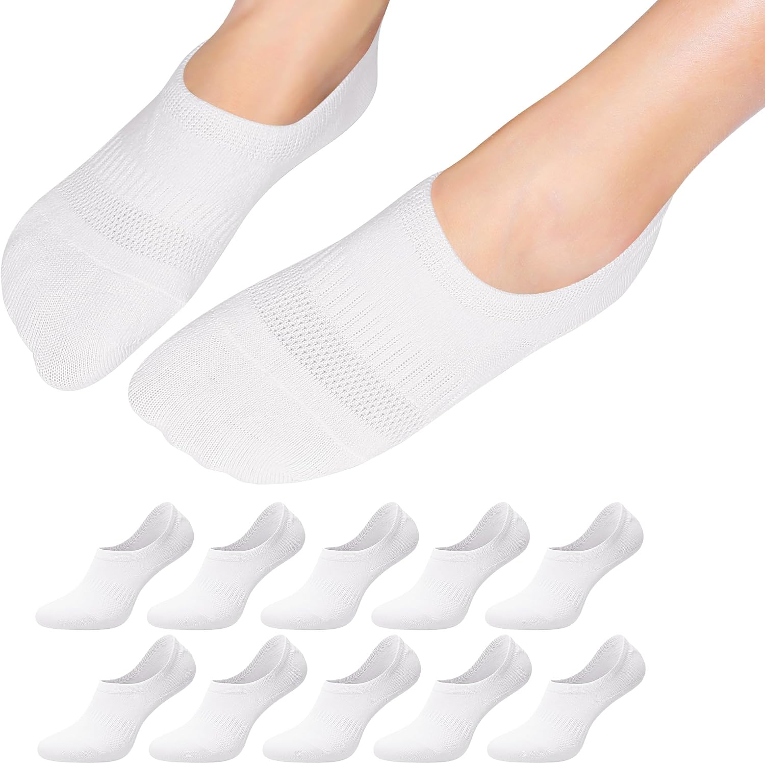 Falechay 10 Paar Sneaker Socken No-Show (Füßlinge) aus Baumwolle für Damen & Herren