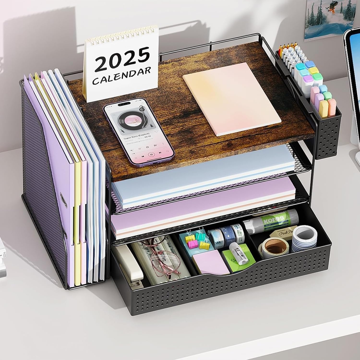 Detalle de Wood Desk Organizer, 4-Tier